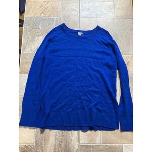 Halogen Cashmere Sweater Royal Blue Crew Neck Long Sleeve Pullover Top XL